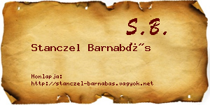 Stanczel Barnabás névjegykártya